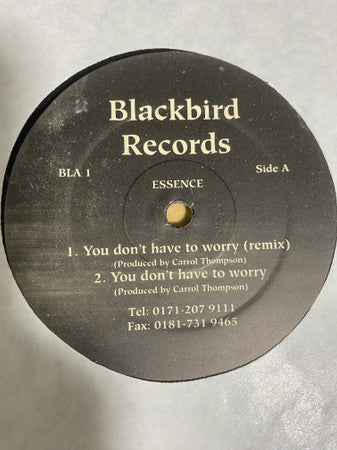 Essence (53) : You Don't Have To Worry (12", Single)