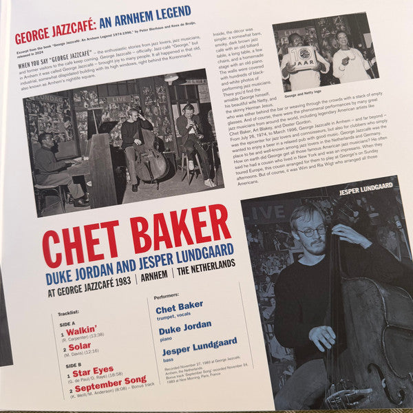 Chet Baker : At George Jazzcafé, 1983, Arnhem, The Netherlands (LP, Album, RSD, Ltd, Num, Blu)
