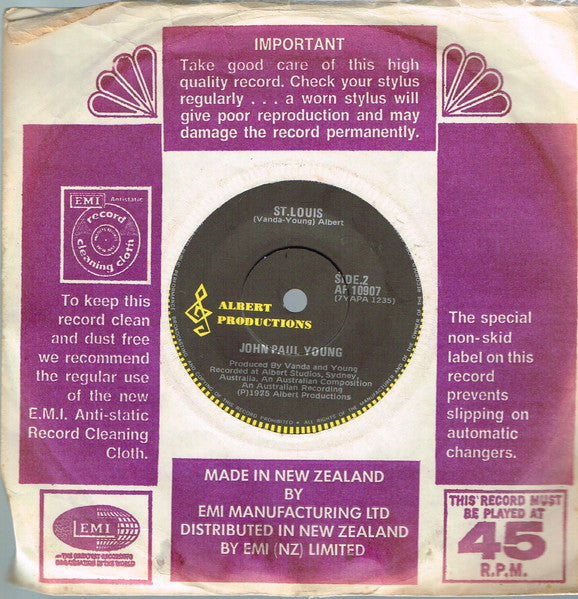 John Paul Young : The Love Game (7")