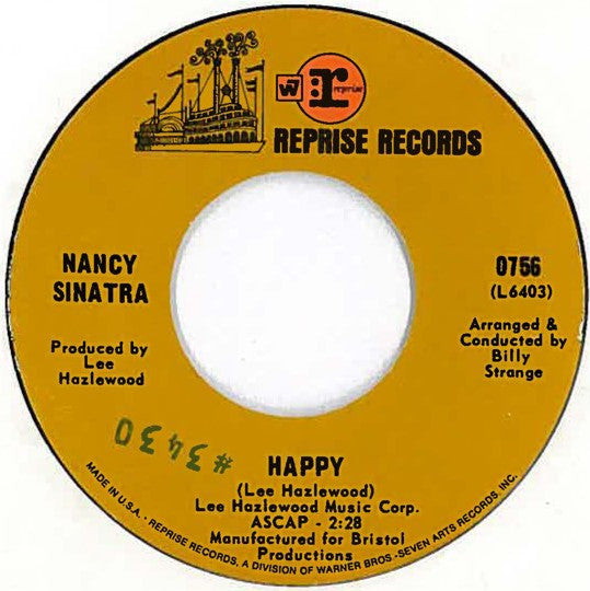 Nancy Sinatra : Happy (7", Single, Styrene, San)