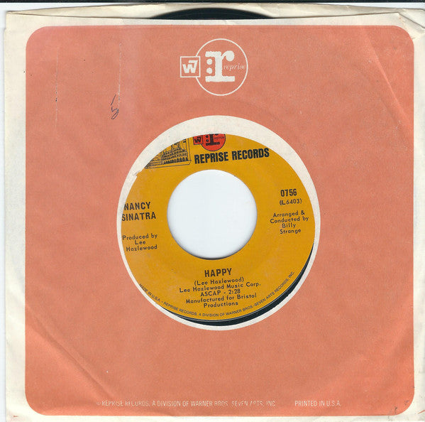 Nancy Sinatra : Happy (7", Single, Styrene, San)