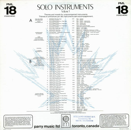 Various : Solo Instruments Volume 1 (LP)