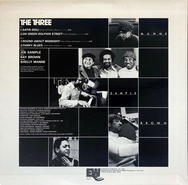 Joe Sample / Ray Brown / Shelly Manne : The Three (LP, Album, RE)