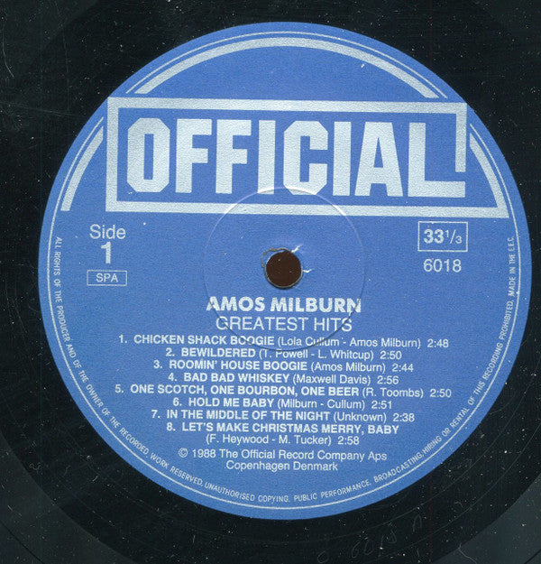 Amos Milburn : Greatest Hits (LP, Comp)