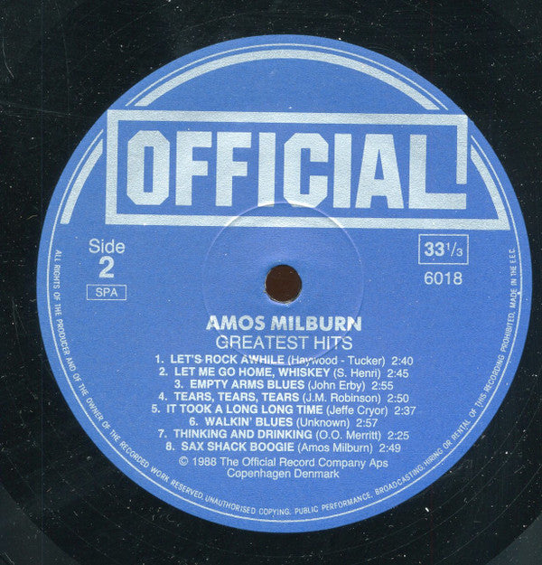 Amos Milburn : Greatest Hits (LP, Comp)