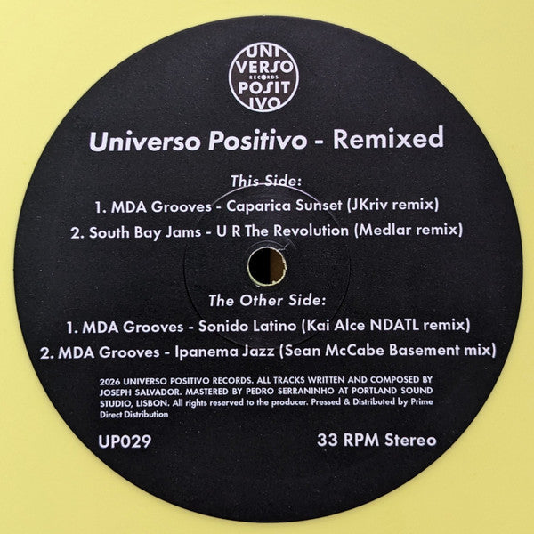 MDA Grooves* / South Bay Jams : Universo Positivo - Remixed (12", Yel)