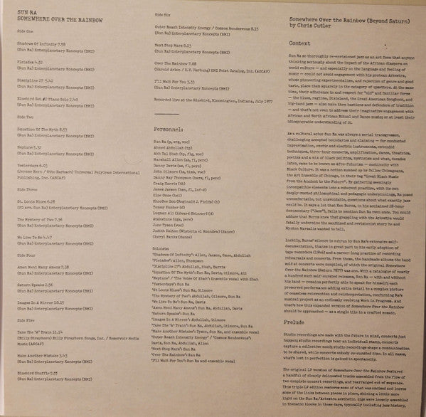 Sun Ra : Somewhere Over The Rainbow (3xLP, Album, RE, RM)
