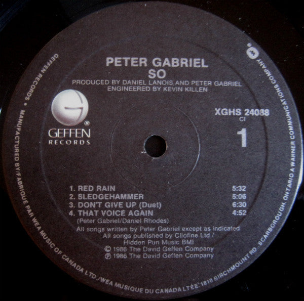 Peter Gabriel : So (LP, Album, Cin)