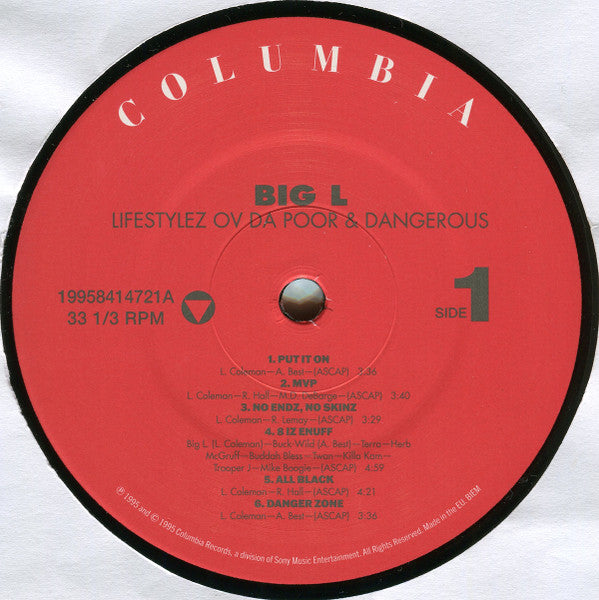 Big L : Lifestylez Ov Da Poor & Dangerous (LP, Album, RE)