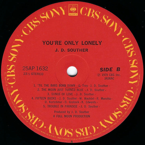 J.D. Souther* : You're Only Lonely (LP, Album)