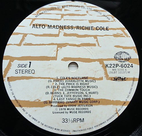 Richie Cole : Alto Madness (LP, Album)