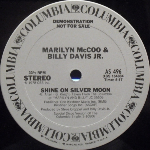 Marilyn McCoo & Billy Davis Jr. : Shine On Silver Moon (12", Promo)