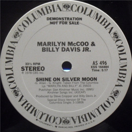 Marilyn McCoo & Billy Davis Jr. : Shine On Silver Moon (12", Promo)