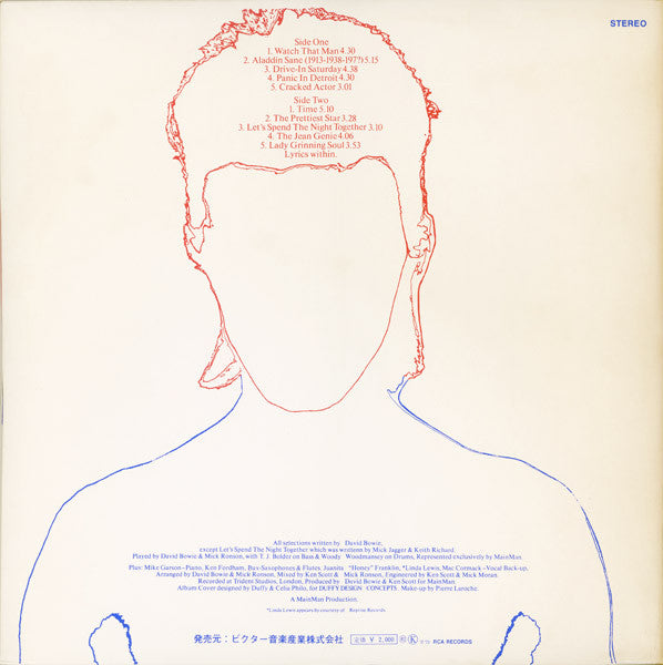 David Bowie : Aladdin Sane = アラジン · セイン (LP, Album, Gat)