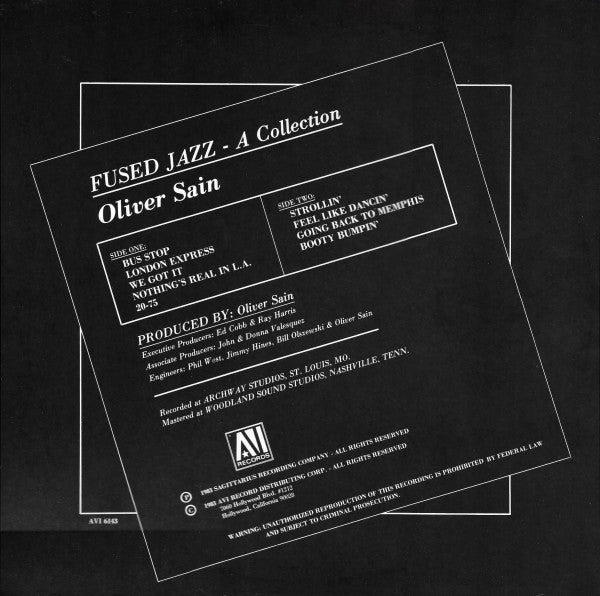 Oliver Sain : Fused Jazz - A Collection (LP, Comp)