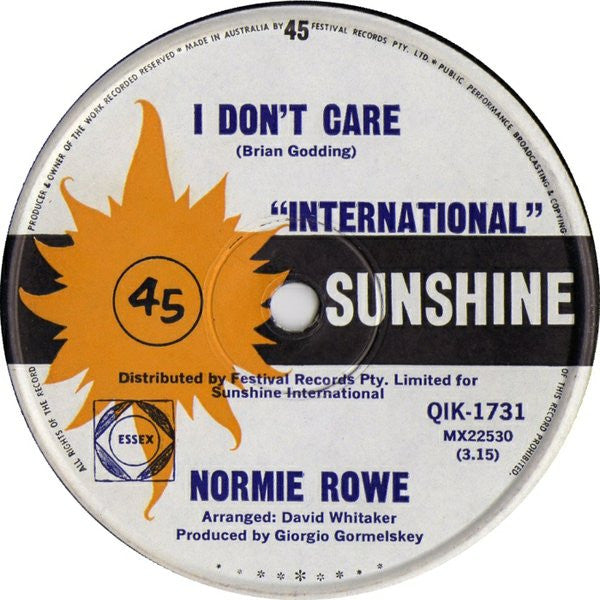 Normie Rowe : Going Home (7", Single)