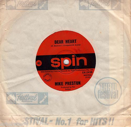 Mike Preston : Dear Heart (7", Single)