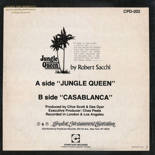 Robert Sacchi : Jungle Queen (12", Promo)