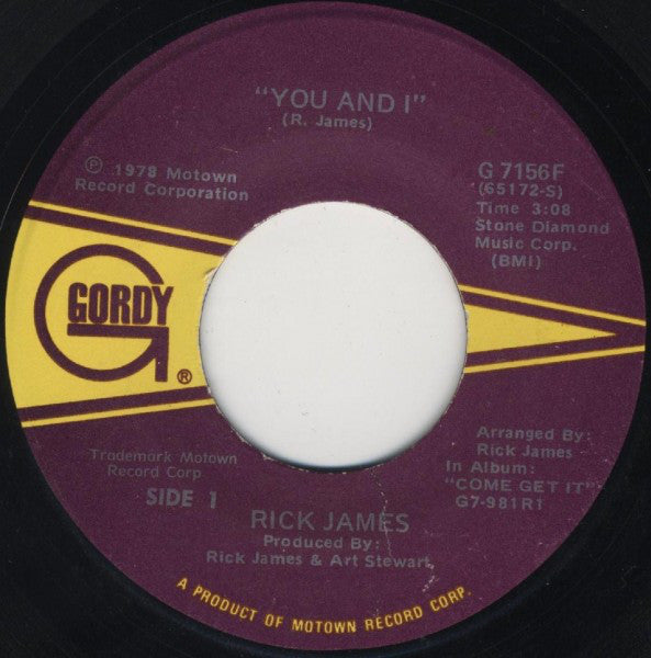 Rick James : You And I / Hollywood (7")