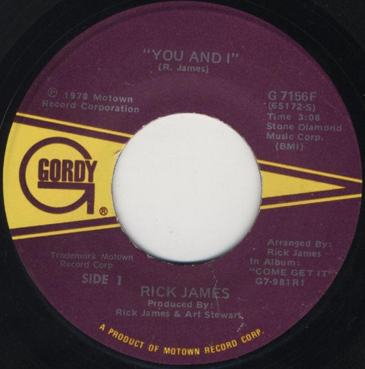 Rick James : You And I / Hollywood (7")