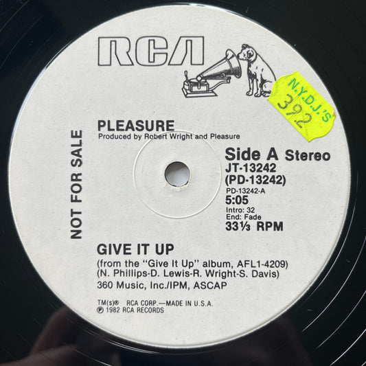 Pleasure (4) : Give It Up (12", Mono, Promo)