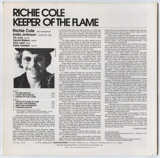 Richie Cole : Keeper Of The Flame (LP, Album)