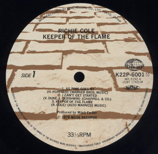 Richie Cole : Keeper Of The Flame (LP, Album)