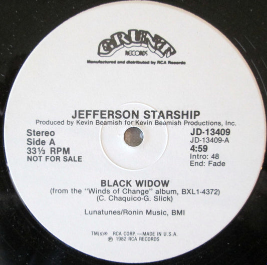Jefferson Starship : Black Widow (12", Single, Promo)