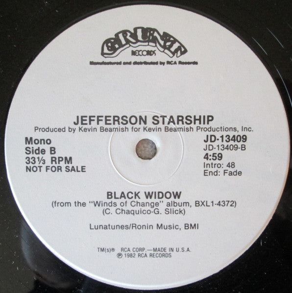 Jefferson Starship : Black Widow (12", Single, Promo)