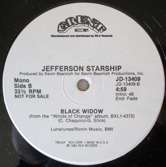 Jefferson Starship : Black Widow (12", Single, Promo)