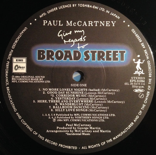 Paul McCartney : Give My Regards To Broad Street (LP, Album, Gat)