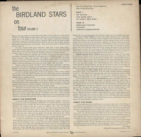 The Birdland Stars : The Birdland Stars On Tour Vol. 2 (LP, Album, Mono)