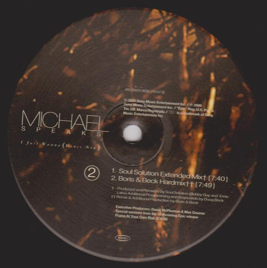 Michael Speaks : I Just Wanna (Dance Now) (12")