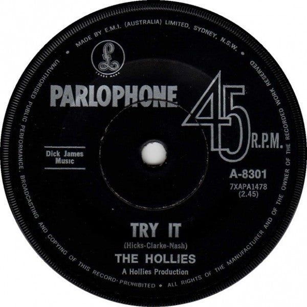 The Hollies : Jennifer Eccles  (7", Single)