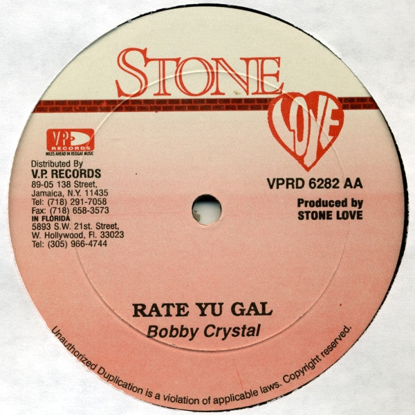 Mr. Vegas / Bobby Crystal : Sing Wid Me / Rate Yu Gal (12")
