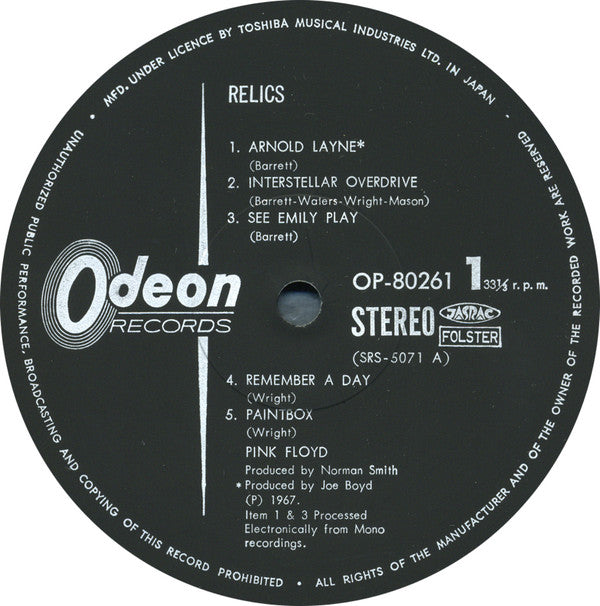 Pink Floyd : Relics (LP, Comp, Gat)