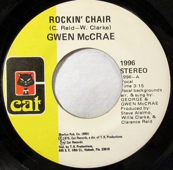 Gwen McCrae : Rockin' Chair / It Keeps On Raining (7", Single, Mon)