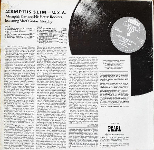 Memphis Slim And His House Rockers* Featuring Matt "Guitar" Murphy* : U.S.A (LP, Album, Comp)