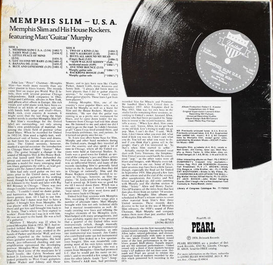 Memphis Slim And His House Rockers* Featuring Matt "Guitar" Murphy* : U.S.A (LP, Album, Comp)