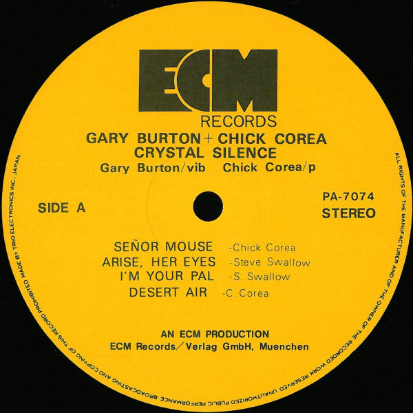 Gary Burton, Chick Corea* : Crystal Silence (LP, Album)
