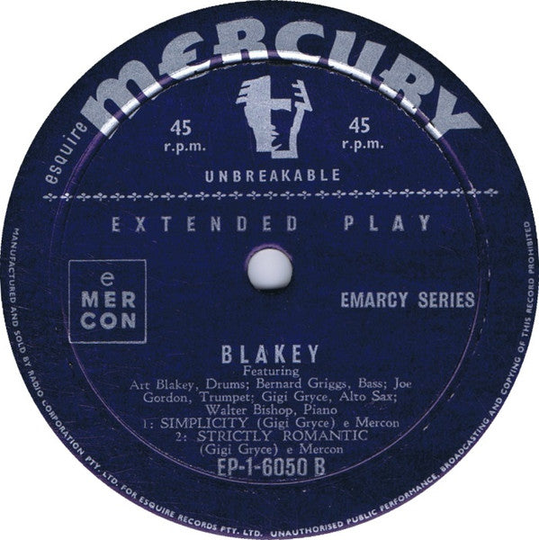 Art Blakey : Blakey (7", EP)