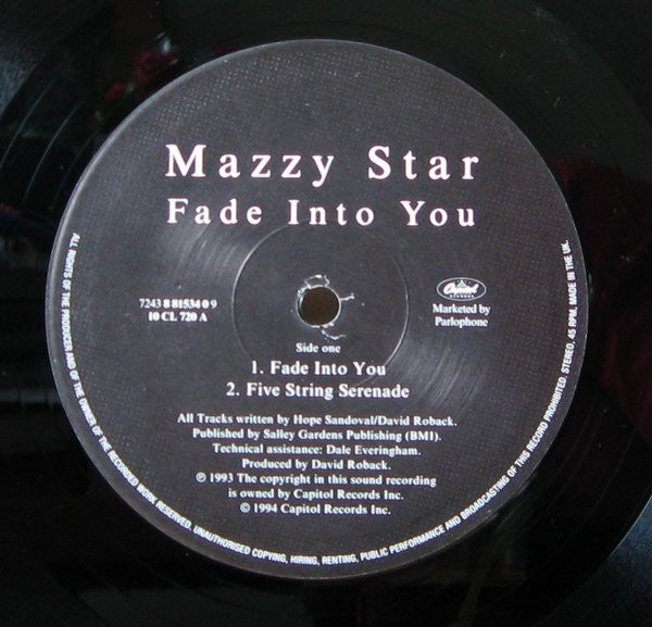 Mazzy Star : Fade Into You (10", Ltd, Num)