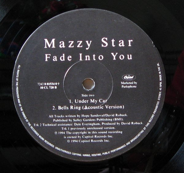 Mazzy Star : Fade Into You (10", Ltd, Num)