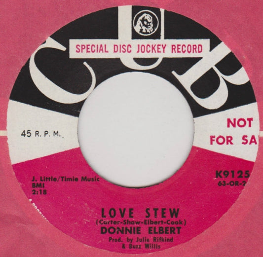 Donnie Elbert : Love Stew / Don't Cry My Love (7", Promo)