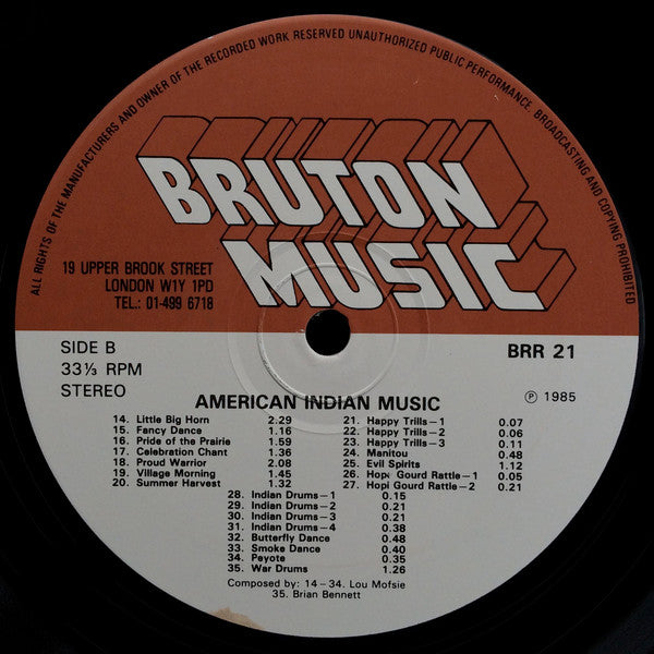 David Snell (2) / Lou Mofsie* / Brian Bennett : Mexico / American Indian Music (LP)