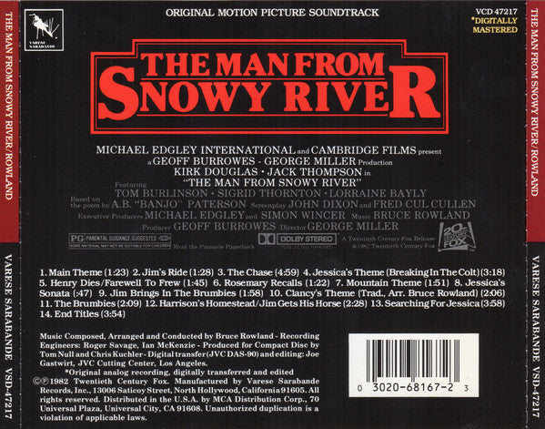 Bruce Rowland (2) : The Man From Snowy River (Original Motion Picture Soundtrack) (CD, Album, RE)