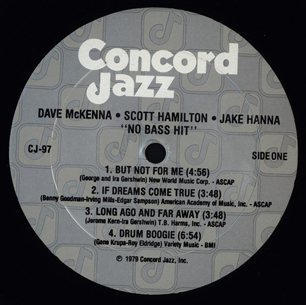 Dave McKenna · Scott Hamilton · Jake Hanna : No Bass Hit (LP, Album)