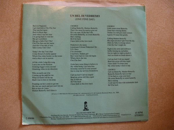 Malcolm McLaren : Madam Butterfly (7", Promo, Pic)