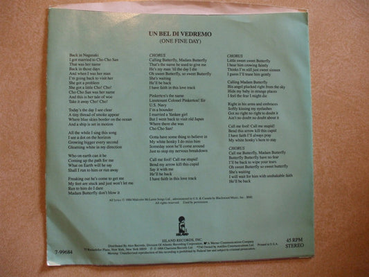 Malcolm McLaren : Madam Butterfly (7", Promo, Pic)