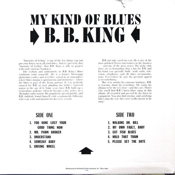 B. B. King* : My Kind Of Blues (LP, Album, Mono, Ltd, RE)